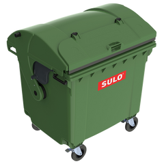 Контейнер сміттєвий ТПВ Sulo 1100 л з куполоподібною кришкою (модель кришка в кришці) зелений
