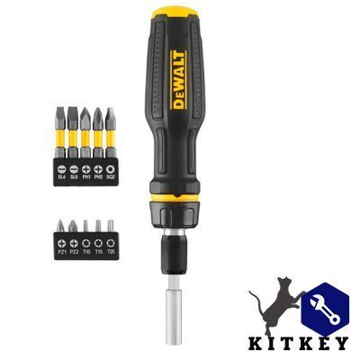 Отвертка - набор FULL FIT Telescoping, со сменными битами, 10 бит DeWALT DWHT68001-0