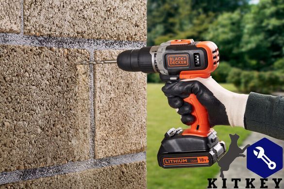 Дрель-шуруповерт ударная аккумуляторная BLACK+DECKER BCD003C1
