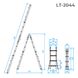 Драбина з алюмінію, універсальна розкладна, телескопічна 4*4 сход. INTERTOOL LT-2044