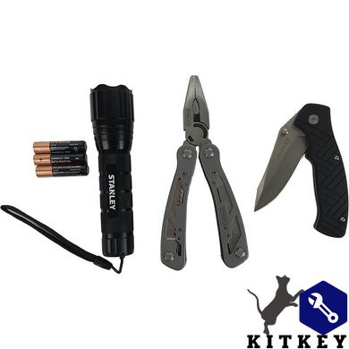 Универсальный инструмент MULTI-TOOL 12 в одном + складной карманный нож + фонарик STANLEY STHT81502-0