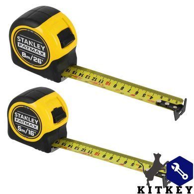 Рулетки вимірювальні FatMax&reg;,5м/16х25мм + 8/26х25, у хромованому корпусі STANLEY FMHT81745-0
