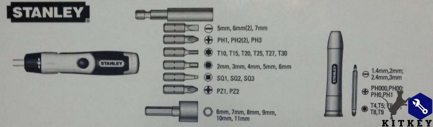 Отверточный держатель Pistol Grip Ratchet с храповым механизмом и набором из тридцати семи бит STANLEY 0-63-038