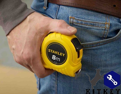 Рулетка вимірювальна GLOBAL TAPE довжиною 8 м, шириною 25 мм, в пластмасовому корпусі STANLEY 0-30-457