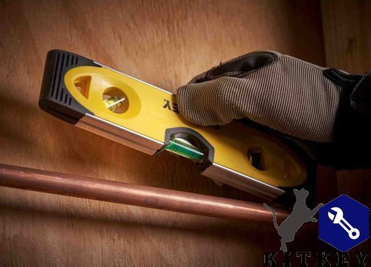 Рівень TORPEDO з алюмінію довжиною 250 мм з 3 капсулами і магнітами STANLEY 0-43-511