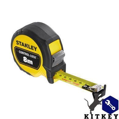 Рулетка измерительная CONTROL-LOCK длиной 8 м, шириной 25 мм, двухсторонней шкалой STANLEY STHT37240-3