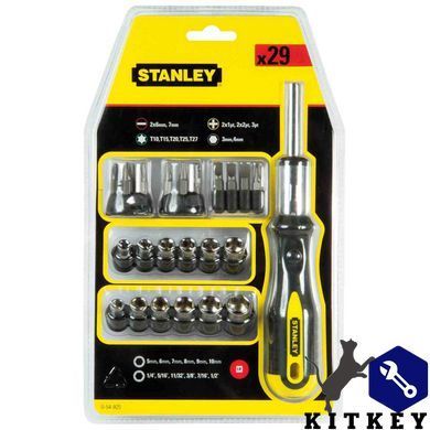 Отвертка - держатель бит с трещоткой и двадцатью девятью насадками STANLEY 0-54-925