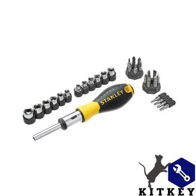 Отвертка - держатель бит с трещоткой и двадцатью девятью насадками STANLEY 0-54-925