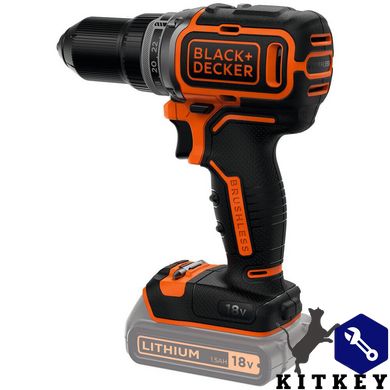 Дрель-шуруповерт аккумуляторная бесщёточная BLACK+DECKER BL186N