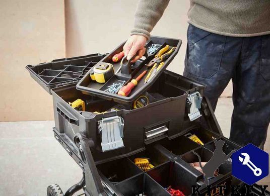 Ящик профессиональный FatMax Mobile Work Station Cantilever, размеры 549x733x413мм,с колесами STANLEY 1-94-210