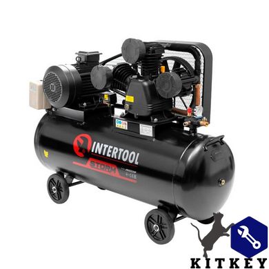 Компрессор 200 л, 7,5 кВт, 380 В, 10 атм, 1050 л/мин., 3 цилиндра INTERTOOL PT-0040