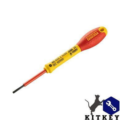 Отвертка электрика FatMax VDE 1000V изолированная с жалом под шлиц SL2.5 длиной 50 мм STANLEY 0-65-410