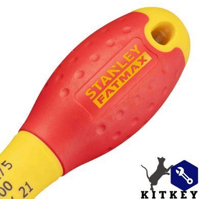 Отвертка электрика FatMax VDE 1000V изолированная с жалом под шлиц SL3.5 длиной 75 мм STANLEY 0-65-411
