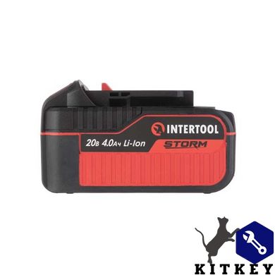 Акумулятор 20 В, Li-ion, 4.0 Аг, індикатор рівня заряду INTERTOOL WT-0341