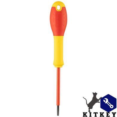 Отвертка электрика FatMax VDE 1000V изолированная с жалом под шлиц SL3.5 длиной 75 мм STANLEY 0-65-411
