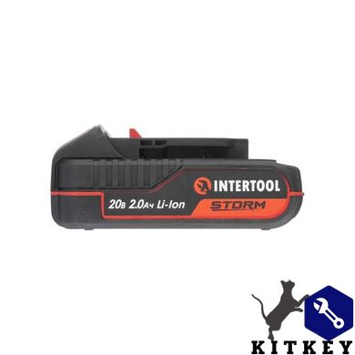 Акумулятор 20 В, Li-ion, 2.0 Аг, індикатор рівня заряду INTERTOOL WT-0340