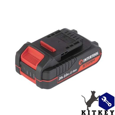 Акумулятор 20 В, Li-ion, 2.0 Аг, індикатор рівня заряду INTERTOOL WT-0340