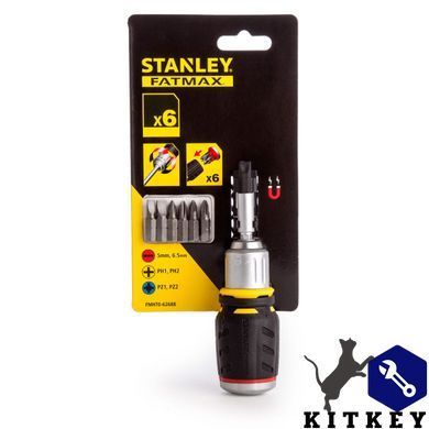 Отвертка - набор Stubby, реверсивная, с шестью сменными битами STANLEY FMHT0-62688