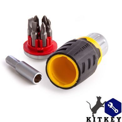 Отвертка - набор Stubby, реверсивная, с шестью сменными битами STANLEY FMHT0-62688