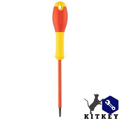 Отвертка электрика FatMax VDE 1000V изолированная с жалом под шлиц SL4 длиной 100 мм STANLEY 0-65-412