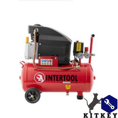 Компресор 24 л, 1500 Вт, 220 В, 8 атм, 206 л/хв. INTERTOOL PT-0010