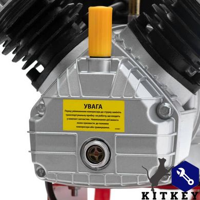 Компресор 50 л, 4 HP, 3 кВт, 220 В, 10 aтм, 420 л/хв, 2 циліндри. INTERTOOL PT-0007