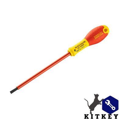 Отвертка электрика FatMax VDE 1000V изолированная с жалом под шлиц SL5,5 длиной 150 мм STANLEY 0-65-413