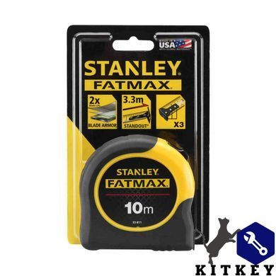Рулетка измерительная FatMax Blade Armor длина 10 м, ширина 32 мм в корпусе из АВС-пластика STANLEY 0-33-811