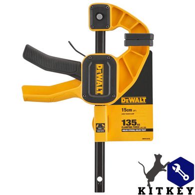 Струбцина L триггерная с максимальным усилием сжатия 135 кг DeWALT DWHT0-83192