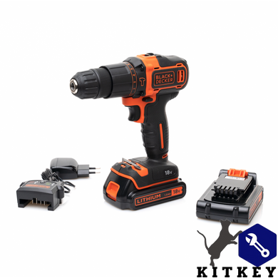 Дриль-шуруповерт акумуляторний ударний BLACK+DECKER BDCHD18KB