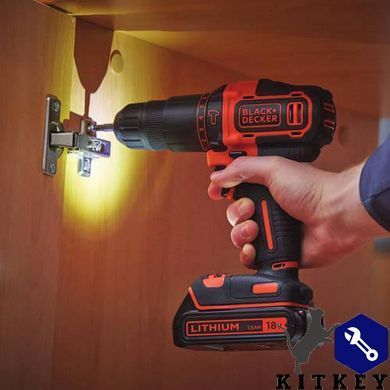 Дриль-шуруповерт акумуляторний ударний BLACK+DECKER BDCHD18KB