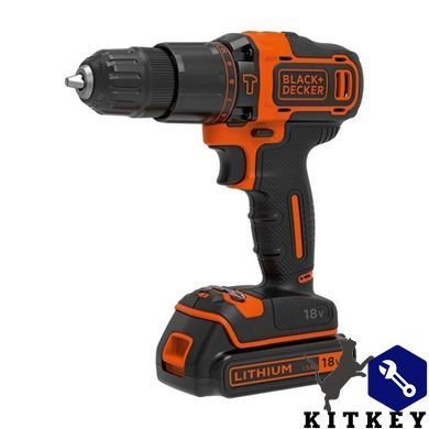 Дриль-шуруповерт акумуляторний ударний BLACK+DECKER BDCHD18KB