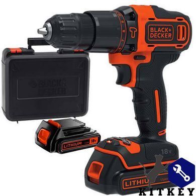 Дриль-шуруповерт акумуляторний ударний BLACK+DECKER BDCHD18KB