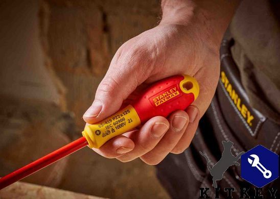 Отвертка электрика FatMax VDE 1000V изолированная с жалом под шлиц Pz2 длиной 125 мм STANLEY 0-65-419