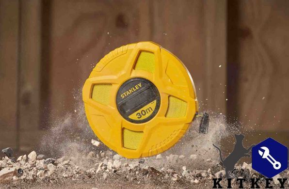 Рулетка измерительная FIBERGLASS длиной 30 м, шириной 12,7 мм, в пластмассовом корпусе STANLEY 0-34-297