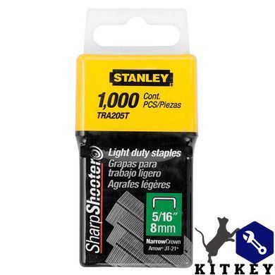 Скоби тип А висотою 8 мм, для степлера ручного Light Duty, в упаковці 1000 шт STANLEY 1-TRA205T