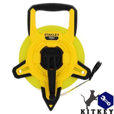 Рулетка измерительная PowerWinder Fiberglassдлиной 100 м шириной 12.7 мм STANLEY 2-34-777