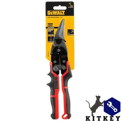 Ножницы по металлу ERGO Aviation длиной 250 мм, левые DeWALT DWHT14673-0