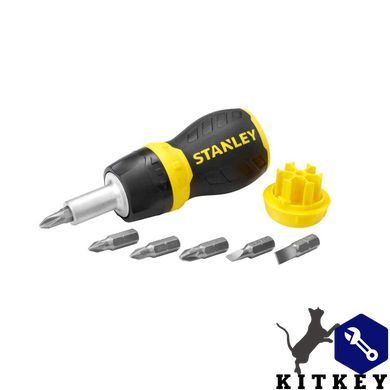 Отвертка - набор Multibit Stubby, реверсивная, с шестью сменными битами STANLEY 0-66-358