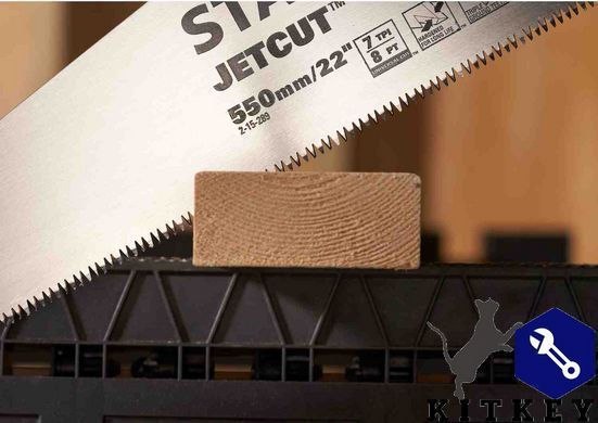 Ножівка Jet-Cut SP завдовжки 550 мм для поперечного та поздовжнього різання за деревиною STANLEY 2-15-289