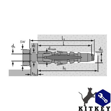 Дюбель нейлоновий MU 8x50 Mungo 1010850