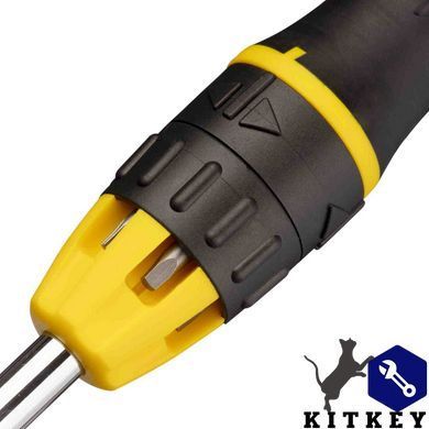 Отверточный держатель Multibit с храповым механизмом и набором из десяти бит STANLEY 0-68-010