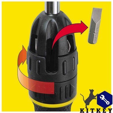 Отверточный держатель Multibit с храповым механизмом и набором из десяти бит STANLEY 0-68-010