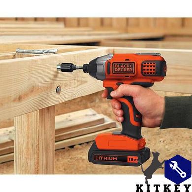 Шуруповерт ударный аккумуляторный бесщёточный BLACK+DECKER BDCIM18N