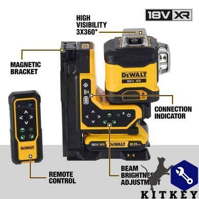 Уровень лазерный линейный DeWALT DCLE34035D1