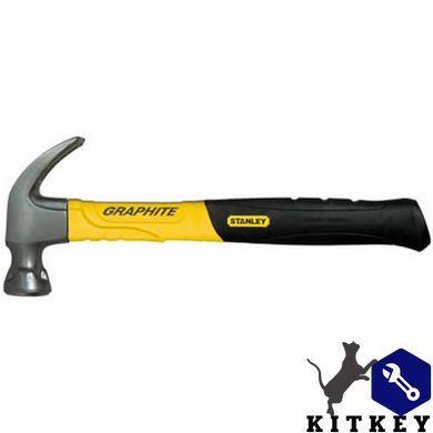 Молоток Graphite Curve Claw с весом головки 450 г, с загнутым гвоздодером STANLEY 1-51-505