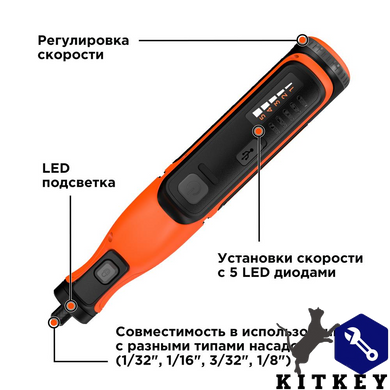 Многофункциональный инструмент аккумуляторный BLACK+DECKER BCRT8I