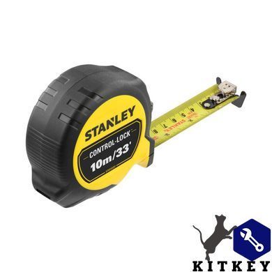 Рулетка вимірювальна CONTROL-LOCK довжиною 10 м/33, шириною 25 мм, з подвійною шкалою STANLEY STHT37237-5